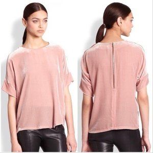 J. Brand Velvet Oversized Back Zip Top in Blush